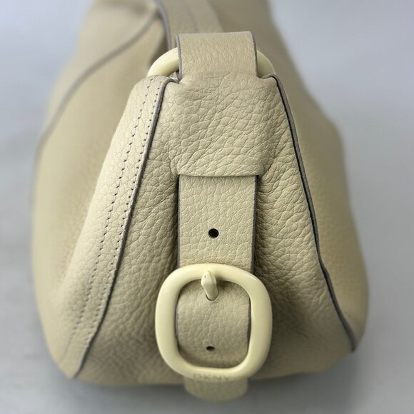 DKNY Vintage Vanilla Pebbled Leather Shoulder Purse Handbag Single Handle Zipper - Picture 4 of 12
